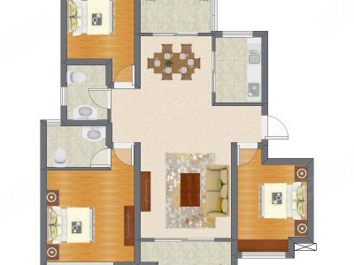 3室2厅 109.20平米户型图