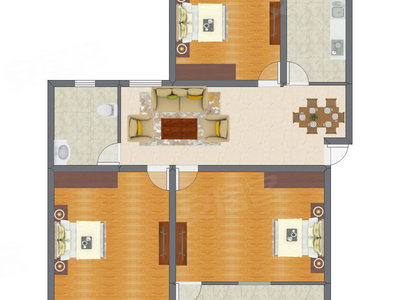 3室2厅 98.96平米