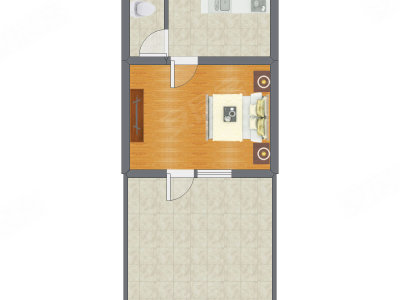 1室0厅 36.44平米