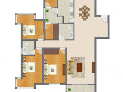3室2厅 177.79平米户型图