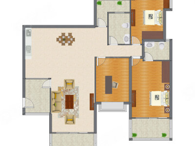 3室2厅 157.79平米