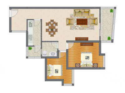 2室2厅 88.25平米户型图