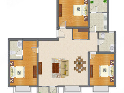 3室2厅 129.14平米