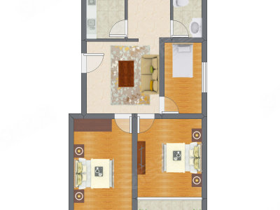 3室1厅 86.00平米户型图