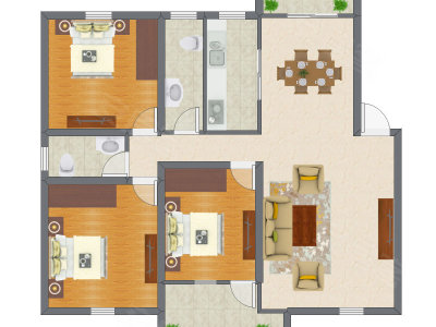 3室2厅 132.72平米