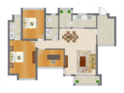 3室2厅 100.50平米