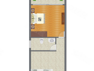 1室1厅 44.36平米