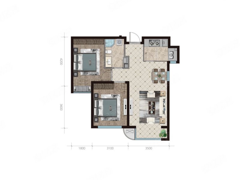 开发区滨海路海湾城新房现房南北两室两厅交通便利