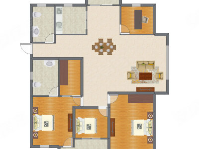 4室2厅 142.50平米