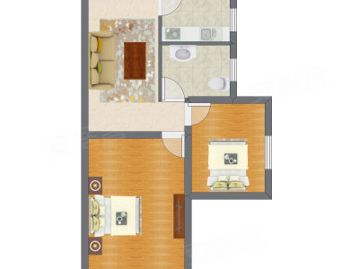 2室1厅 99.87平米户型图