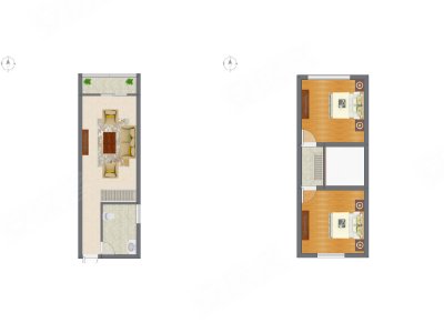 2室1厅 35.78平米