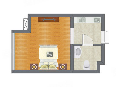 1室0厅 38.70平米户型图