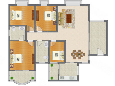 4室2厅 201.85平米