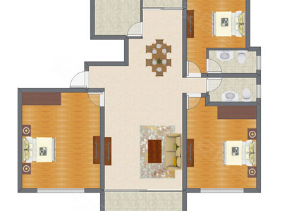 3室2厅 130.90平米