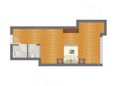 1室0厅 42.44平米户型图