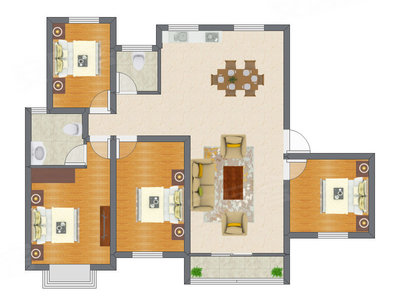 4室2厅 90.78平米