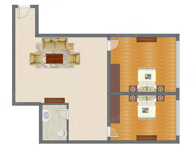 2室1厅 136.80平米户型图
