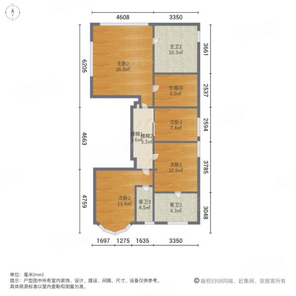 金湖花园(别墅)5室2厅5卫298㎡南北1336万