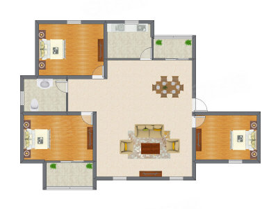 3室2厅 127.19平米