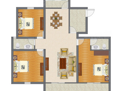 3室2厅 99.32平米
