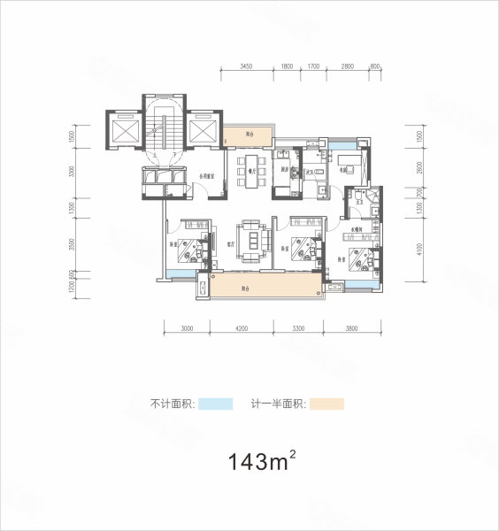 长房浅山时光4室2厅2卫143㎡南北178万