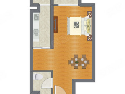 1室0厅 28.20平米