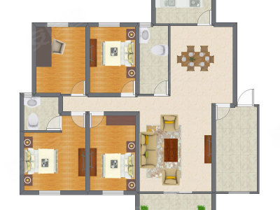 4室1厅 113.01平米