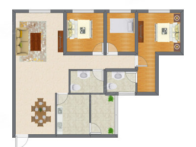 3室2厅 112.50平米户型图