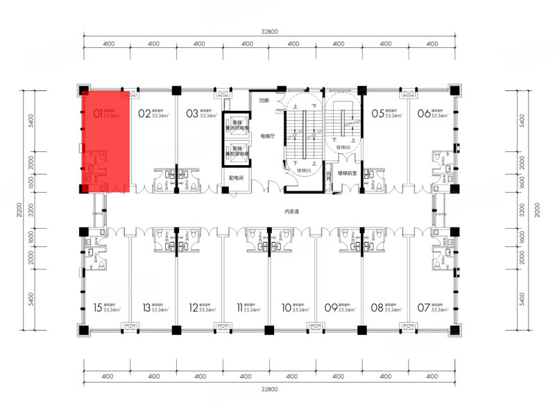 凤岭菁英SOHO1室1厅1卫55.34㎡北83万