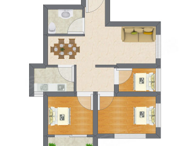 3室2厅 117.21平米户型图