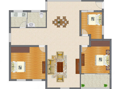 3室1厅 148.00平米