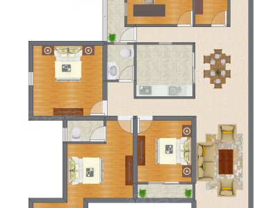 3室2厅 129.16平米