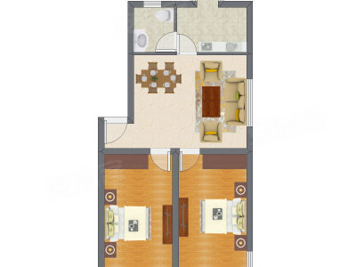 2室2厅 83.18平米