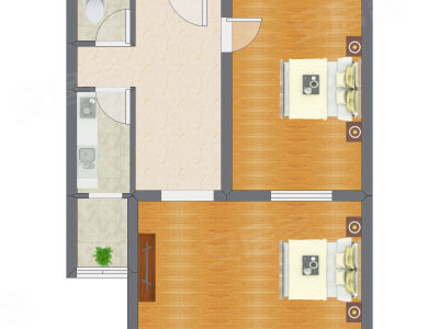 2室1厅 46.79平米