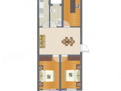 3室2厅 53.41平米