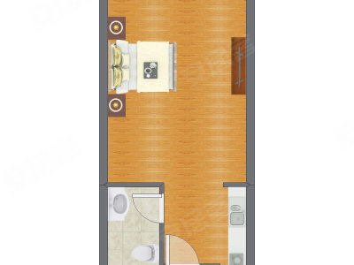 1室0厅 49.51平米户型图