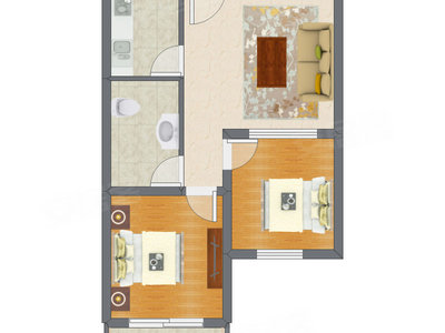 2室1厅 69.00平米户型图