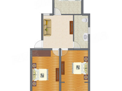 2室1厅 81.55平米
