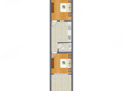 2室0厅 63.32平米户型图