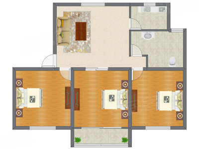 3室1厅 98.03平米