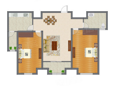 2室2厅 145.00平米户型图