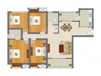 4室2厅 99.51平米