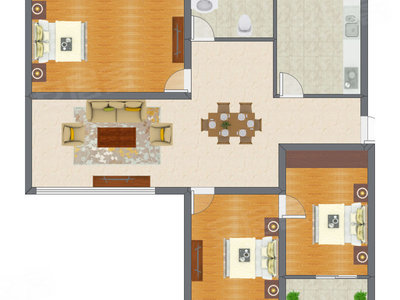 3室1厅 92.22平米