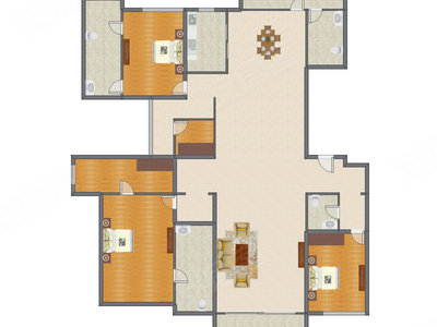 3室2厅 351.00平米