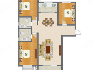 3室2厅 134.24平米