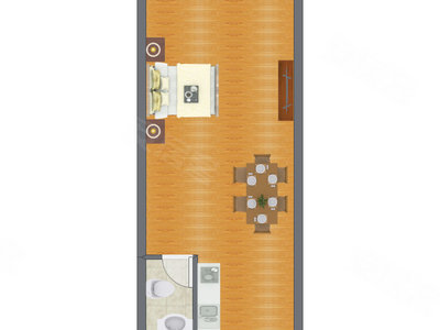 1室0厅 45.77平米户型图