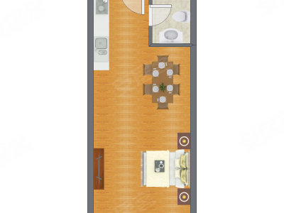 1室0厅 56.40平米户型图