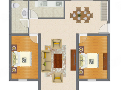 4室2厅 64.04平米
