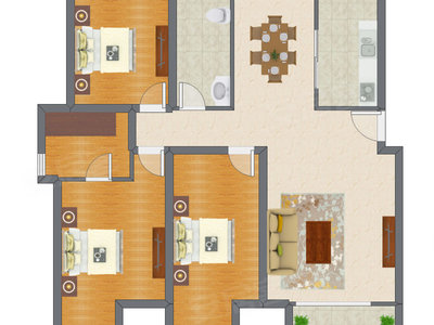 3室2厅 137.11平米