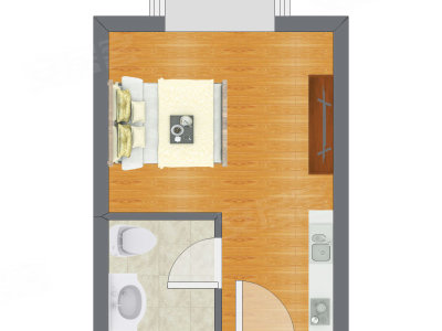 1室1厅 25.70平米